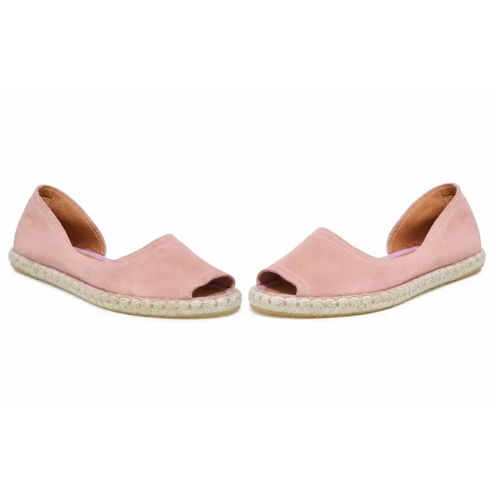 NWT Miz Mooz Cruze Pink Suede Espadrille Flats Size 38 Size 7.5-8 Made in Spain